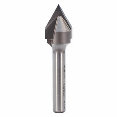 V-Groove CNC Router Bit - 60 Degree - 1/4" SH - 1/2" D - 7/16" Point Length - 2" OL