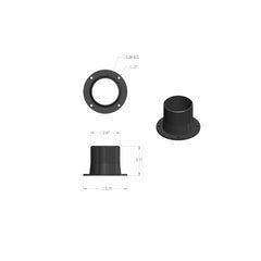 ABS Flanged Inlet Dust Collection Fitting - 2-1/2" Diameter