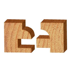 Round Stile and Rail Door Router Bit Set - 1/2" SH - 1-5/8" OD x 1" CL - 2 Piece