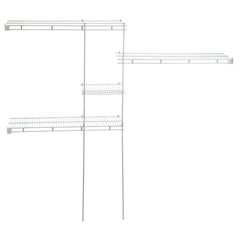 Closet Organizer Kit 5' - 8' W Fixed Mount, White