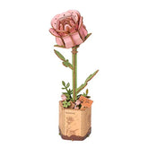Pink Rose 3D Wood Puzzle Kit