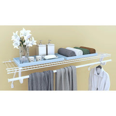 SuperSlide Ventilated Shelf Kit with Hang Rod 48" W x 12" D, White