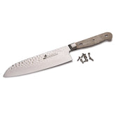 Santoku Knife for Mincing Slicing and Dicing Vegetables - Damascus - 11-3/4" - Unfinished Kit