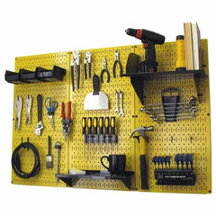 4' Metal Pegboard Standard Tool Storage Kit - Yellow Toolboard & Black Accessories