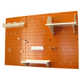 4' Metal Pegboard Standard Tool Storage Kit - Orange Toolboard & White Accessories