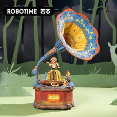 Vintage Gramophone Wooden Model Music Box Kit