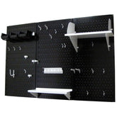 4' Metal Pegboard Standard Tool Storage Kit - Black Toolboard & White Accessories
