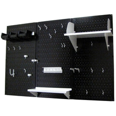 4' Metal Pegboard Standard Tool Storage Kit - Black Toolboard & White Accessories