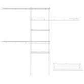 Closet Organizer Kit with Shoe Shelf 5' - 8' W Fixed Mount, White