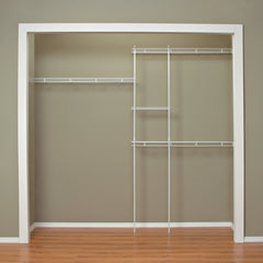 Closet Organizer Kit 5' - 8' W Fixed Mount, White