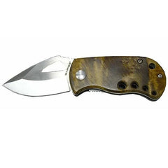 Single Blade Liner Lock Wood Folder Knife, Model SK-501MB