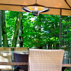Hanging Infrared Electric Outdoor Heater with Remote - Black - LED