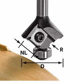 Radius Router Bit - 28 mm D - 3 mm CL