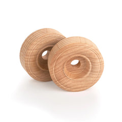 Wooden Single Truck Wheels - 2" Diameter x 3/4" Width - 3/8" Axle Hole - 2 Piece