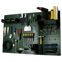 4' Metal Pegboard Standard Tool Storage Kit - Green Toolboard & Black Accessories