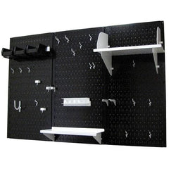 4' Metal Pegboard Standard Tool Storage Kit - Black Toolboard & White Accessories