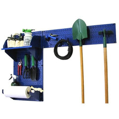 Pegboard Garden Tool Board Organizer with Blue Pegboard and Blue Accessories