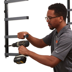 6-Level Lumber Storage Rack - Black & Gray