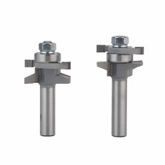 6004 2 Pc Straight Stile And Rail Door Router Bit Set 1-5/8" OD x 7/8" CL 1/2" SH