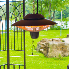 Infrared Electric Outdoor Heater - Hanging - Powder Coat Brown Finish