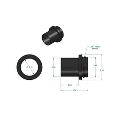ABS Hose End - Dust Collection Fitting - 2-1/2" Diameter