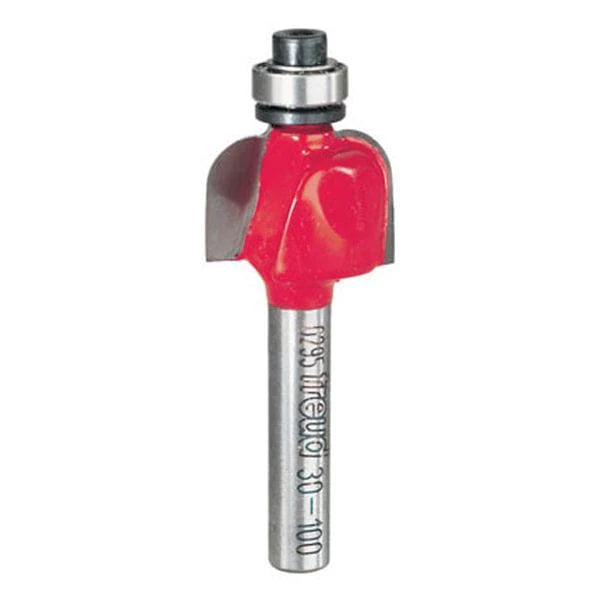 30-100 Cove Router Bit 1/4" SH 3/4" D 1/2" CL 3/16" R