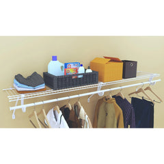 SuperSlide Ventilated Shelf Kit with Hang Rod 72" W x 12" D, White