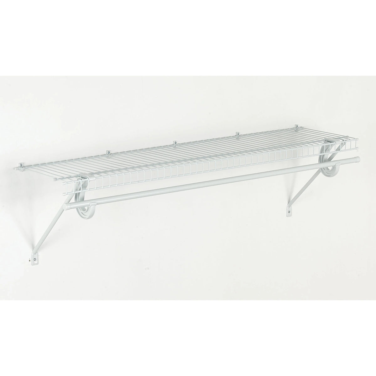 SuperSlide Ventilated Shelf Kit with Hang Rod 48" W x 12" D, White