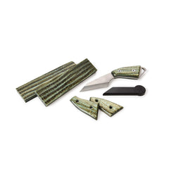 Poly Resin Knife Scales - 3/8" x 2" x 7" - Green Tortoise - Pair