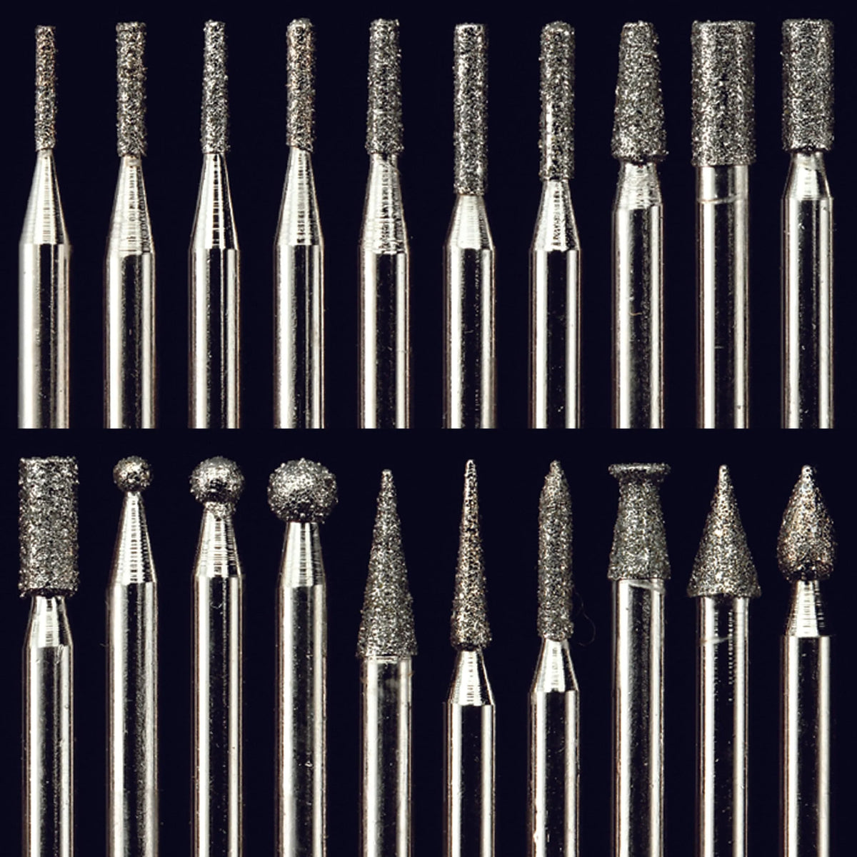 Diamond Dust Carving Burr Set - 1/8" Shank - 20 Pack