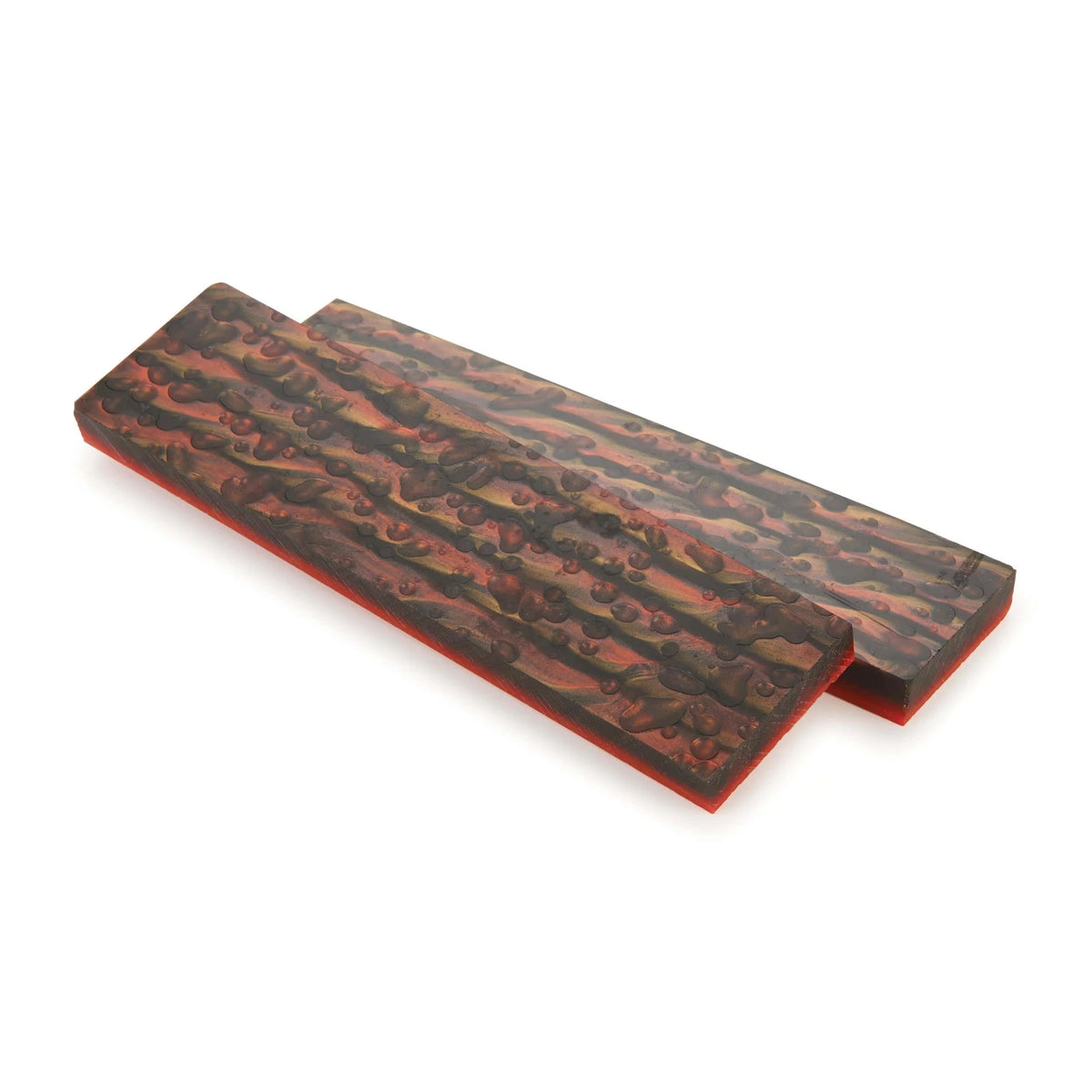 Poly Resin Knife Scales - 3/8" x 2" x 7" - Molten Lava - Pair