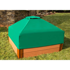 Classic Sienna 4' x 4' x 11" Composite Square Sandbox Kit with Telescoping Canopy/Cover - 2" profile