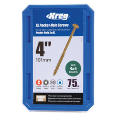 XL Pocket Hole Screws - #14 x 4" Coarse - Washer Head - Square Drive - Protec-Kote