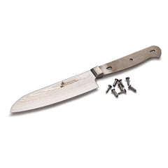 Santoku Knife for Mincing, Slicing and Dicing Vegetables - 9-5/16" - Damascus - Unfinished Kit