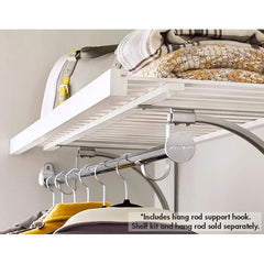 Premium Wood Shelf Hang Rod Support, Satin Nickel