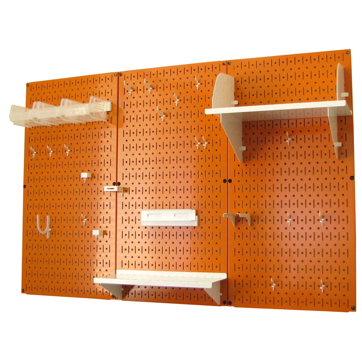 4' Metal Pegboard Standard Tool Storage Kit - Orange Toolboard & White Accessories