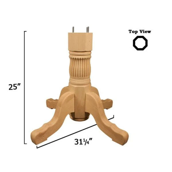 Knotty Pine Reeded Table Pedestal Kit, Model 1164P
