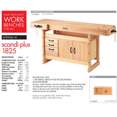 Scandi Plus 1825 Workbench with SM03 Storage Cabinet and Accessory Kit