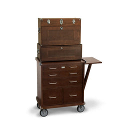 19-Drawer 3 Piece Chest, Base and Roller Set - Dark Oak