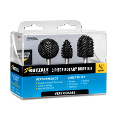 Extreme Rotary Burr Kit - 1/4" Shaft – Very Coarse - 3 Piece