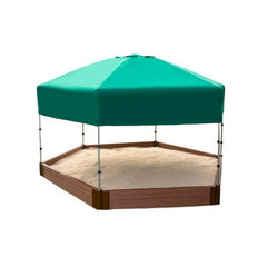Classic Sienna 7' x  8' x 5.5 " Composite Hexagon Sandbox Kit with Telescoping Canopy/Cover - 2" profile