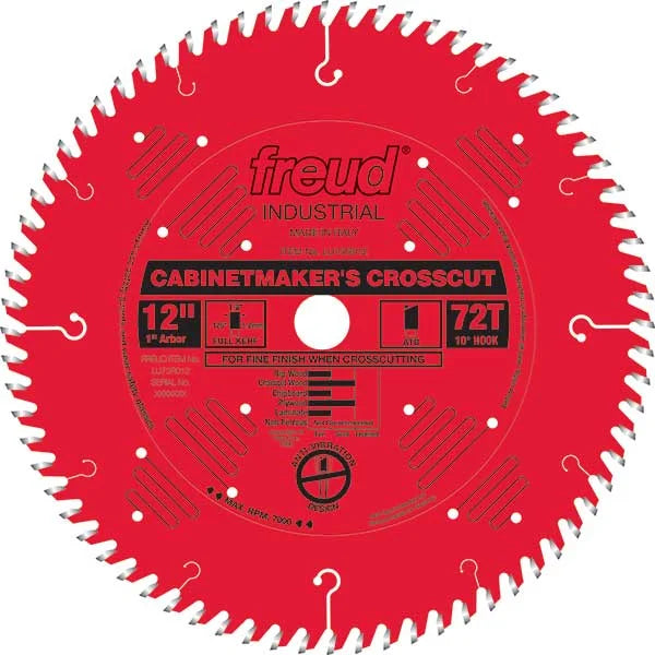 LU73R012 Cabinetmaker's Crosscut Saw Blade 12" x 1" bore x 72 Tooth Hi-ATB