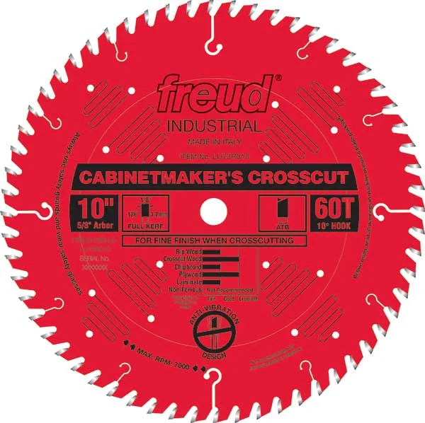 LU73R010 Cabinetmaker's Crosscut Saw Blade 10" x 5/8" bore x 60 Tooth Hi-ATB
