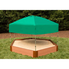Classic Sienna 7' x  8' x 11" Composite Hexagon Sandbox Kit with Telescoping Canopy/Cover - 2" profile