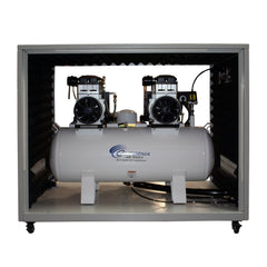 4HP 20 Gallon Oil-Free Compressor with Air Drying System and Auto Drain Valve in Soundproof Cabinet
