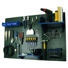 4' Metal Pegboard Standard Tool Storage Kit - Green Toolboard & Blue Accessories
