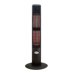 Infrared Electric Outdoor Heater - Freestanding with Remote - 2 Heat Settings
