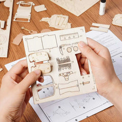 Vintage Car 3D Wooden Puzzle Kit