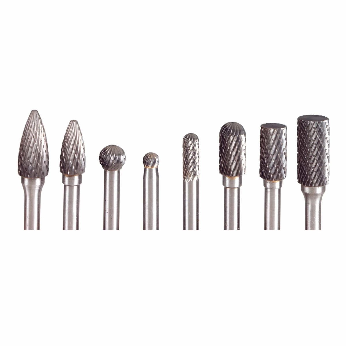 Solid Carbide Carving Burr Set - 1/8" Shank - 8 Piece