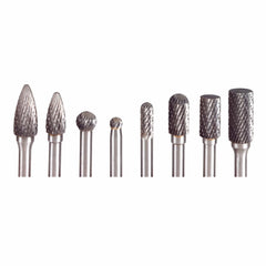 Solid Carbide Carving Burr Set - 1/8" Shank - 8 Piece